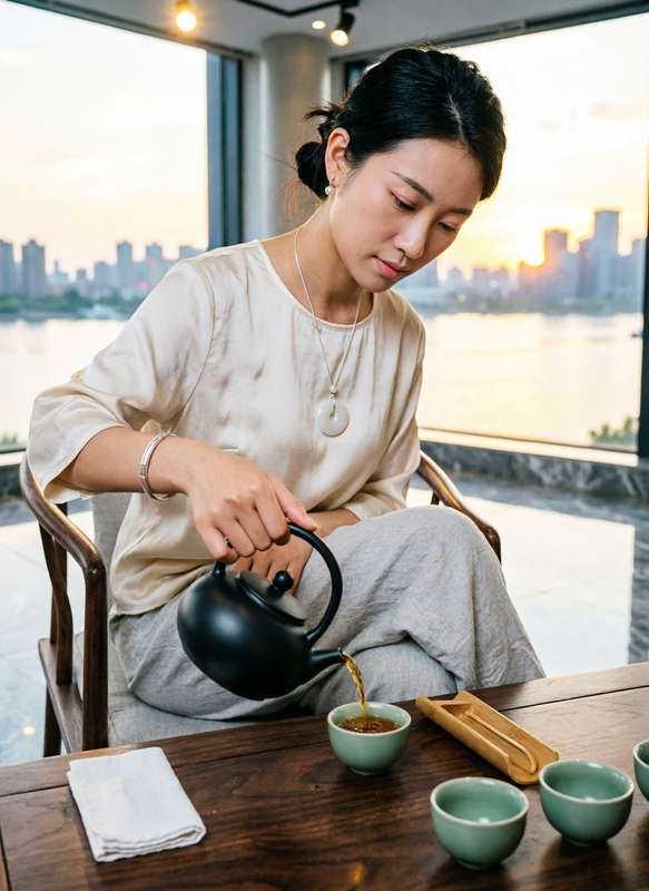 静安茶席大厅·南京西路五百元至千元茶空间特写